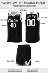 Black White-Gray Classic Basketball Uniform Jersey 2