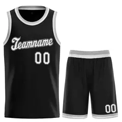 Black White-Gray Classic Basketball Uniform Jersey