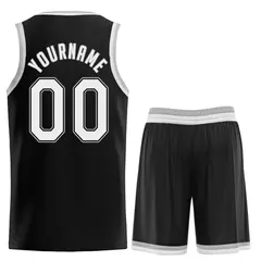 Black White-Gray Classic Basketball Uniform Jersey 2