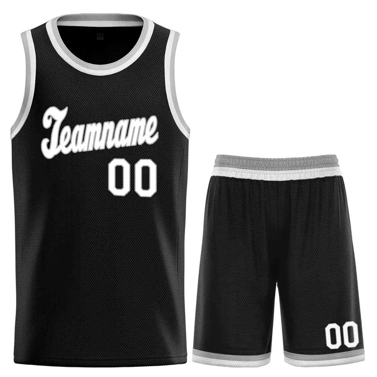 Black White-Gray Classic Basketball Uniform Jersey