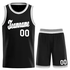 Black White-Gray Classic Basketball Uniform Jersey