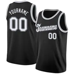 Black White-Gray Classic Breathable Basketball Jersey