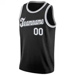 Black White-Gray Classic Breathable Basketball Jersey 5