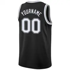 Black White-Gray Classic Breathable Basketball Jersey 6