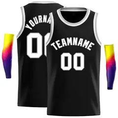 Black White-Gray Classic Casual Basketball Jersey