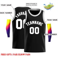 Black White-Gray Classic Casual Basketball Jersey 2
