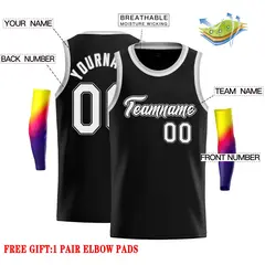 Black White-Gray Classic Casual Basketball Jersey 2