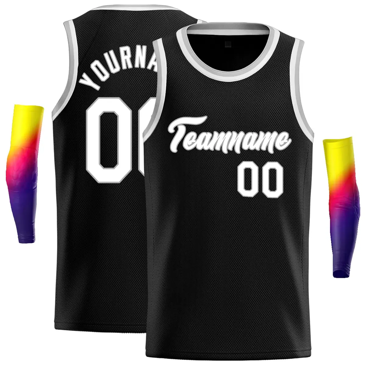 Black White-Gray Classic Casual Basketball Jersey