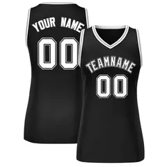 Black White-Gray Classic Mesh Basketball Jersey for Women