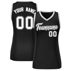 Black White-Gray Classic Mesh Basketball Jersey for Women