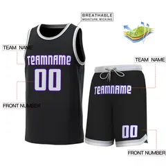 Black White-Gray Classic Sets Basketball Jersey 2