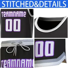 Black White-Gray Classic Sets Basketball Jersey 6