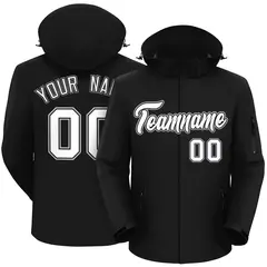 Black White-Gray Classic Style Waterproof Jacket