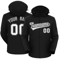 Black White-Gray Classic Style Waterproof Jacket