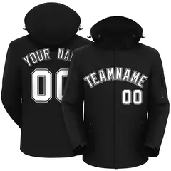 Black White-Gray Classic Style Waterproof Jacket
