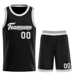 Black White-Gray Classic Team Basketball Jersey