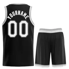Black White-Gray Classic Team Basketball Jersey 2
