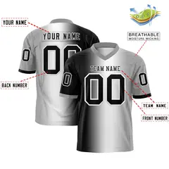 Black White-Gray Gradient Fashion Authentic Football Jersey 2