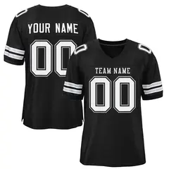 Black White-Gray Mesh Football Jersey