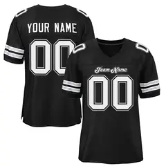 Black White-Gray Mesh Football Jersey 1