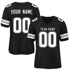 Black White-Gray Mesh Football Jersey