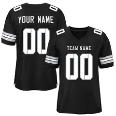 Black White-Gray Mesh Football Jersey 1