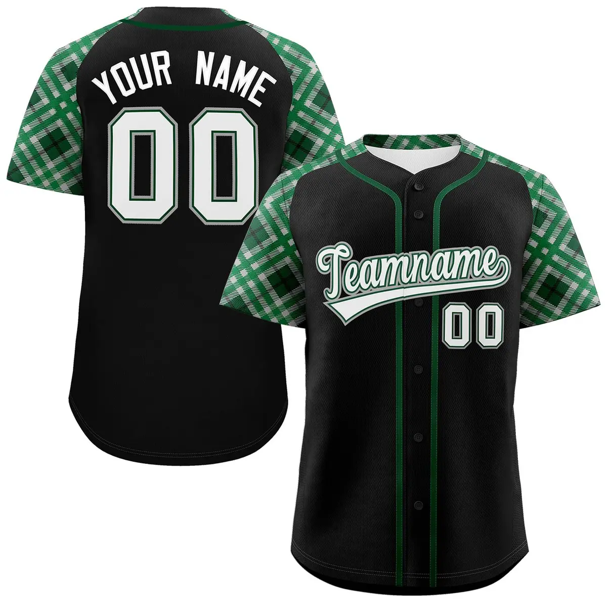 Black White-Gray Raglan Sleeves Authentic Baseball Jersey