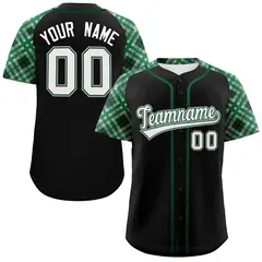 Black White-Gray Raglan Sleeves Authentic Baseball Jersey 1