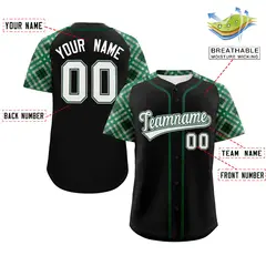 Black White-Gray Raglan Sleeves Authentic Baseball Jersey 2
