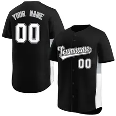 Black White-Gray Side Two-Tone Authentic Baseball Jersey
