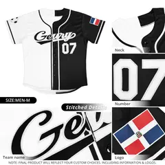 Black White-Gray Split Fashion Baseball Jersey 4