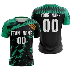 Black White Green Breathable Athletic Soccer Jersey
