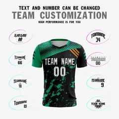 Black White Green Breathable Athletic Soccer Jersey 3