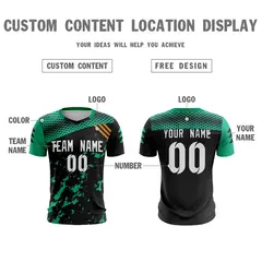 Black White Green Breathable Athletic Soccer Jersey 4