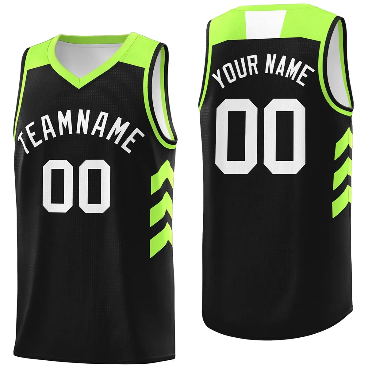 Black White-Green Classic Breathable Basketball Jersey
