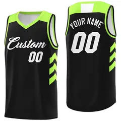 Black White-Green Classic Mesh Basketball Jersey