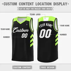 Black White-Green Classic Mesh Basketball Jersey 2