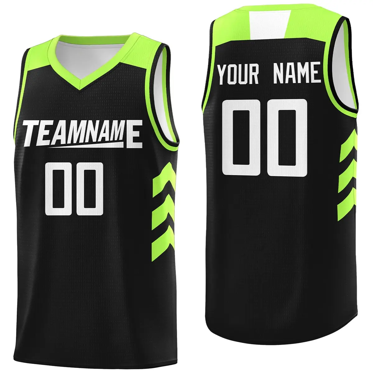 Black White-Green Classic Mesh Basketball Jersey