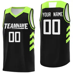 Black White-Green Classic Mesh Basketball Jersey