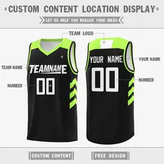 Black White-Green Classic Mesh Basketball Jersey 2