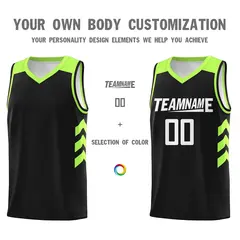 Black White-Green Classic Mesh Basketball Jersey 3