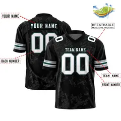 Black White-Green Graffiti Line Authentic Football Jersey 2