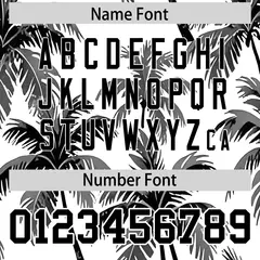Black White Hawaiian Graffiti Palm Tree Baseball Jersey 4