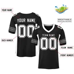 Black White Insert Color Mesh Authentic Football Jersey 2