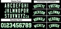 Black White-Kelly Green Classic Two-Button Softball Jersey 3