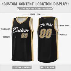 Black White-Khaki Double Side Athletic Basketball Jersey 4