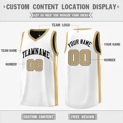 Black White Khaki Double Side Tops Basketball Jersey 6