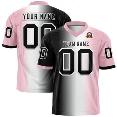 Black White-Light Pink Gradient Football Jersey 1