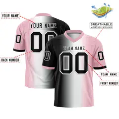 Black White-Light Pink Gradient Football Jersey 2