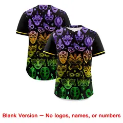Black White Mardi Gras Authentic Baseball Jersey 2